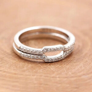 2  Stackable Rings Enhancer for Women 925 Sterling Silver Wedding Engagement